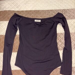 Gray Off-Shoulder Bodysuit